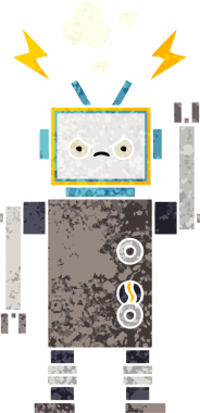 Bir insan tarafından çizilmiş bir robotun retro çizim tarzı karikatürü