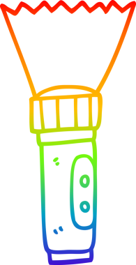 gökkuşağı gradyan çizgi çizimi bir insan tarafından çizilmiş elektrik feneri