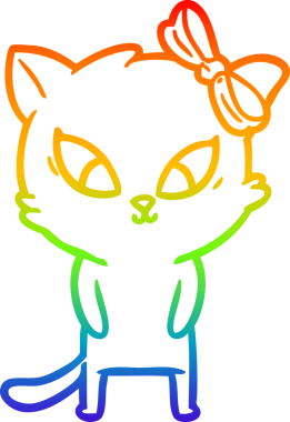 gökkuşağı gradyanı çizimi bir insan tarafından çizilmiş çizgi film kedisi