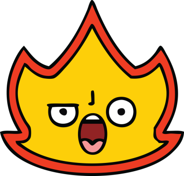 Bir insan tarafından çizilmiş güzel bir ateş karikatürü.