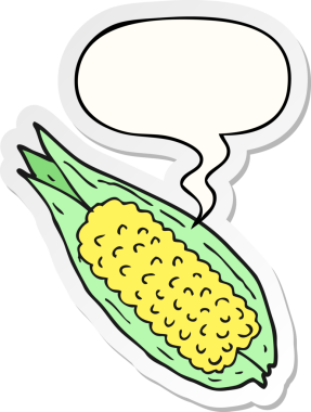 Bir insan tarafından çizilmiş konuşma balonu etiketli mısırlar.