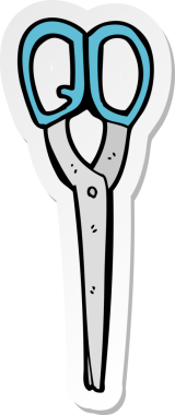 Bir insan tarafından çizilmiş makas çıkartması.