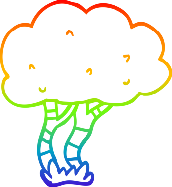 gökkuşağı gradyan çizgisi bir insan tarafından çizilmiş bir çizgi ağaç