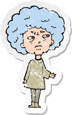 Bir insan tarafından çizilmiş bir karikatürün gerilimli çıkartması.