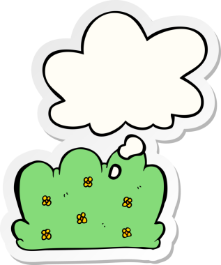 Düşünce baloncuklu karikatür çiti bir insan tarafından çizilmiş bir çıkartma