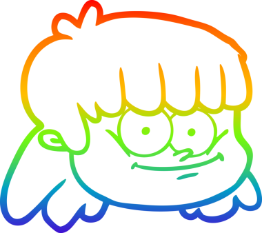 gökkuşağı gradyan çizgi çizimi bir insan tarafından çizilmiş bir kadın yüzü