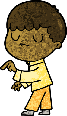 Bir insan tarafından çizilmiş huysuz çocuk çizgi filmi.