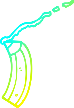 Bir insan tarafından çizilmiş karikatür renkli bir kalemin soğuk gradyan çizimi