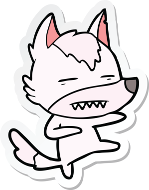 Bir insan tarafından çizilmiş bir kurt tekmesinin çıkartması.