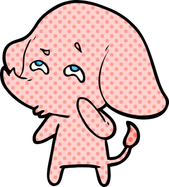 Bir insan tarafından çizilmiş karikatür fili