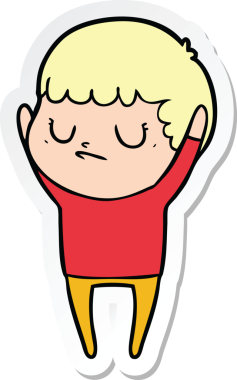 Bir insan tarafından çizilmiş huysuz bir çocuğun çıkartması.