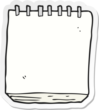 Bir insan tarafından çizilmiş karikatür not defterinin etiketi.