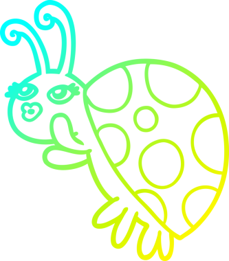 Bir insan tarafından çizilmiş bir uğur böceğinin soğuk çizgi çizimi