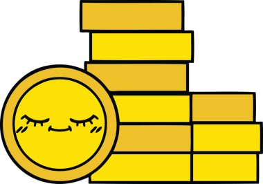 Bir insan tarafından çizilmiş sevimli bozuk para karikatürü.