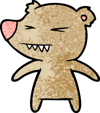 Bir insan tarafından çizilmiş kızgın ayı çizgi filmi.