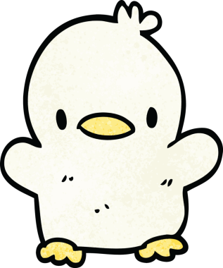 Bir insan tarafından çizilmiş karalama bebek ördek.