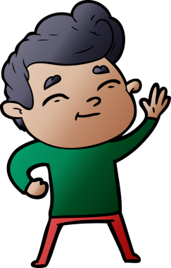 Bir insan tarafından çizilmiş mutlu çizgi film adamı.