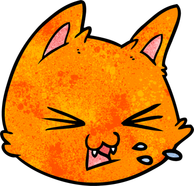 Bir insan tarafından çizilmiş kedi suratı.