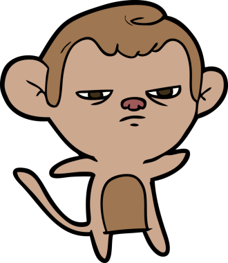 Bir insan tarafından çizilmiş çizgi maymun.