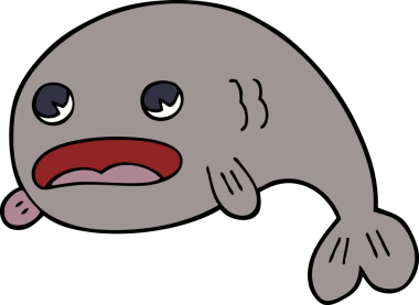 Bir insan tarafından çizilmiş bir balık karalaması.