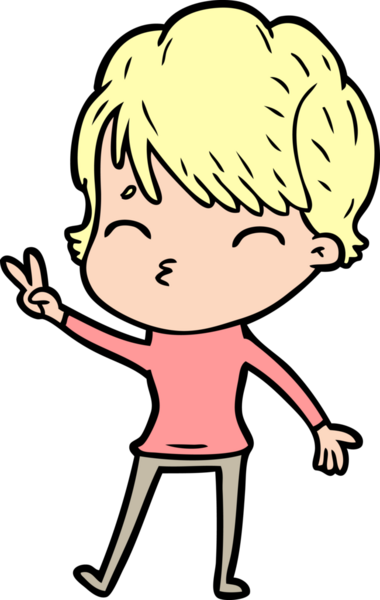 Bir insan tarafından çizilmiş bir çizgi film kadını.