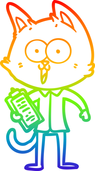 Bir insan tarafından çizilmiş gömlek ve kravat giyen komik bir çizgi film kedisinin çizimi