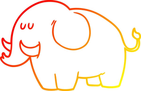 Bir insan tarafından çizilmiş karikatür fili çizimi