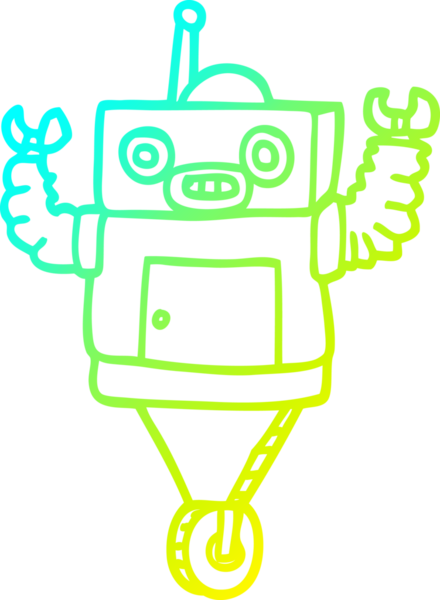 Bir insan tarafından çizilmiş soğuk gradyan robot çizimi