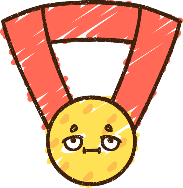 Bir insan tarafından çizilen Altın Madalya Tebeşiri