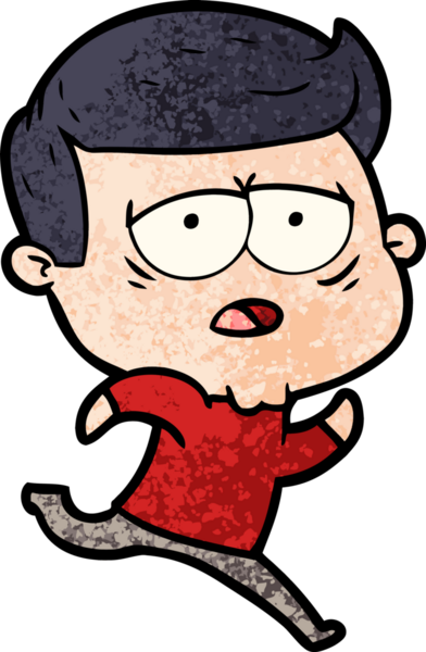 Bir insan tarafından çizilmiş yorgun bir adam.