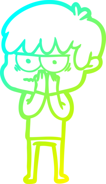 Bir insan tarafından çizilmiş soğuk gradyan çizgi film karakteri.