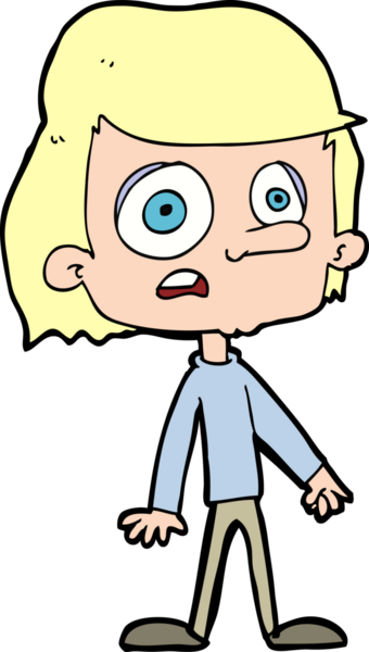 Bir insan tarafından çizilmiş endişeli bir çocuk.