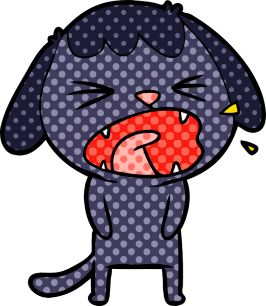 Bir insan tarafından çizilmiş şirin bir çizgi film köpeği.