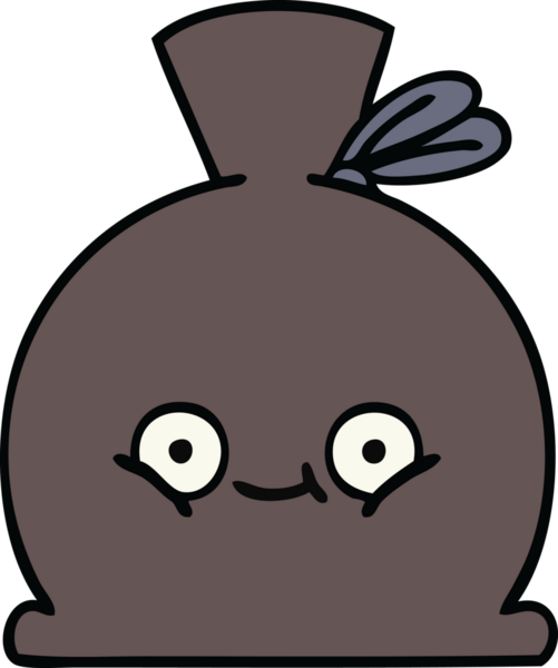 Bir insan tarafından çizilmiş şirin bir çuval karikatürü