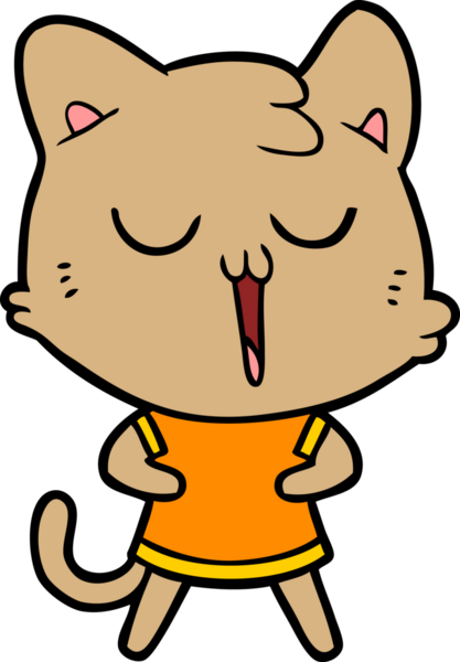 Bir insan tarafından çizilmiş çizgi film kedisi.