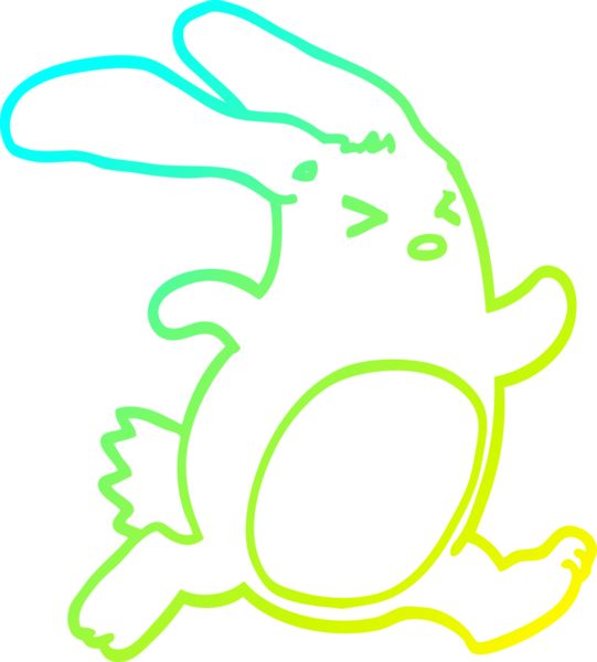 Bir insan tarafından çizilmiş bir çizgi film tavşanı çizimi