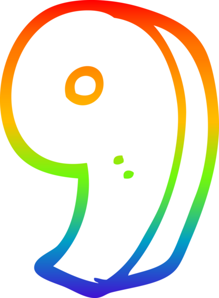 gökkuşağı gradyanı çizimi bir insan tarafından çizilmiş dokuz numaralı çizgi