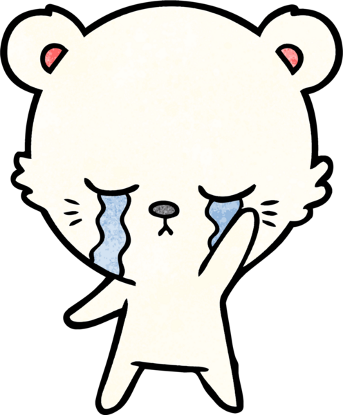 Ağlayan kutup ayısı bir insan tarafından çizilmiş.