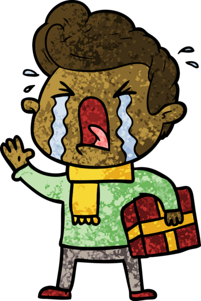 Bir insan tarafından çizilmiş ağlayan bir karikatür.