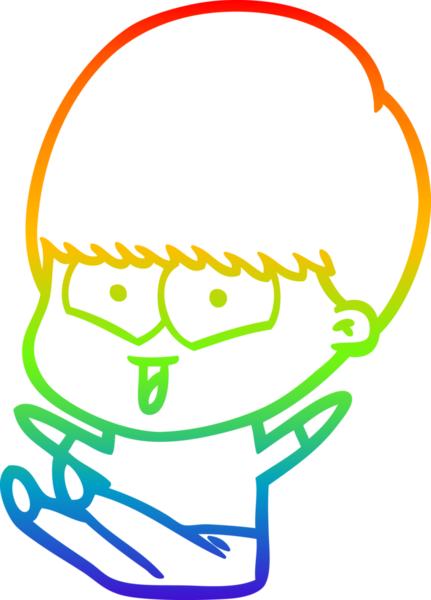 gökkuşağı gradyan çizgi çizimi bir insan tarafından çizilmiş mutlu bir çocuk