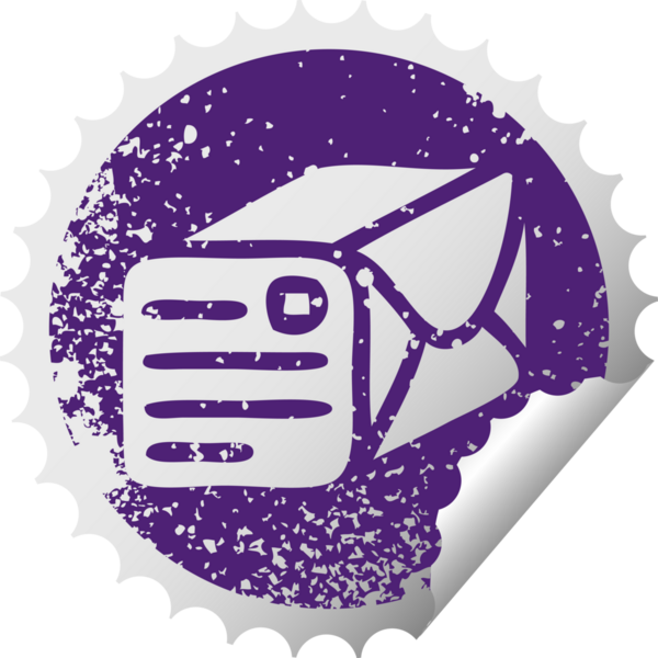 Bir insan tarafından çizilmiş bir kağıt parselinin çizilmiş dairesel soyma etiketi.