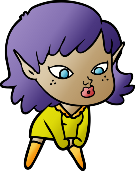 Bir insan tarafından çizilmiş güzel elf kızı.