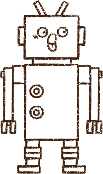 Robot Kömür Bir insan tarafından çizilmiş