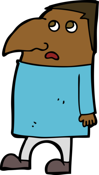 Bir insan tarafından çizilmiş endişeli bir adam.