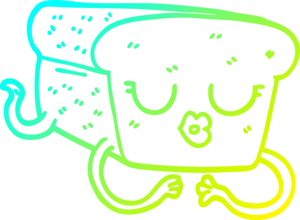 Bir insan tarafından çizilmiş bir somun ekmeğin soğuk gradyan çizimi