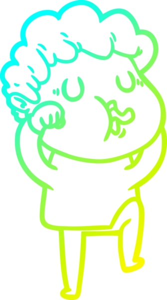 Bir insan tarafından çizilmiş bir çizgi film karakterinin çizimi.