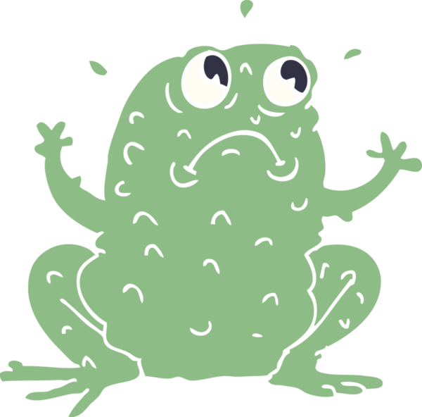 Çizgi film karakurbağası bir insan tarafından çizilmiş.