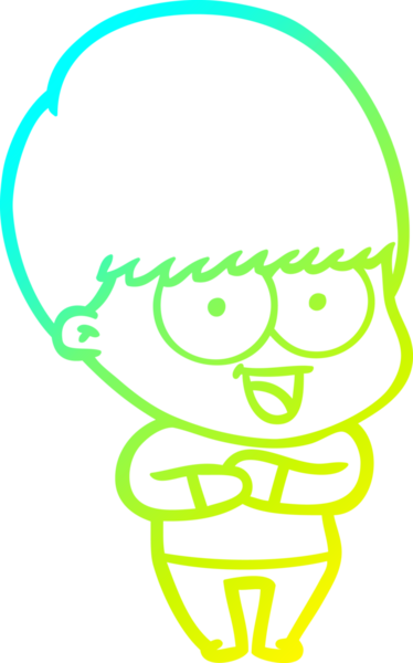 Bir insan tarafından çizilmiş mutlu çizgi film çocuğu çizimi.