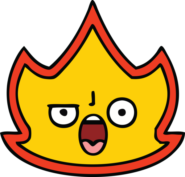 Bir insan tarafından çizilmiş güzel bir ateş karikatürü.