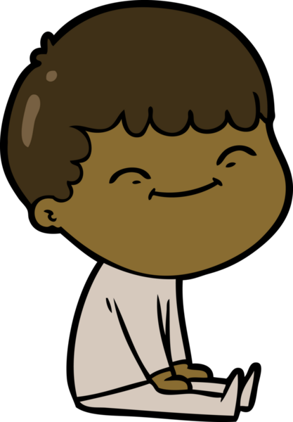 Bir insan tarafından çizilmiş mutlu çocuk çizgi filmi.